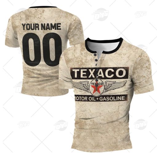 Personalized TEXACO Motor Oil Vintage Retro Motor Oil Short Long Sleeved T-Shirt