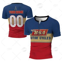 Personalized BSA Motorcycles Vintage Retro Motor Racing Oil Short Long Sleeved T-Shirt