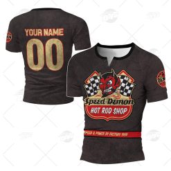 Personalized Speed Demon Hot Rod Vintage Retro Motor Racing Oil Short Long Sleeved T-Shirt