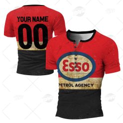 Personalized Esso Petrol Agency Vintage Retro Motor Racing Oil Short Long Sleeved T-Shirt