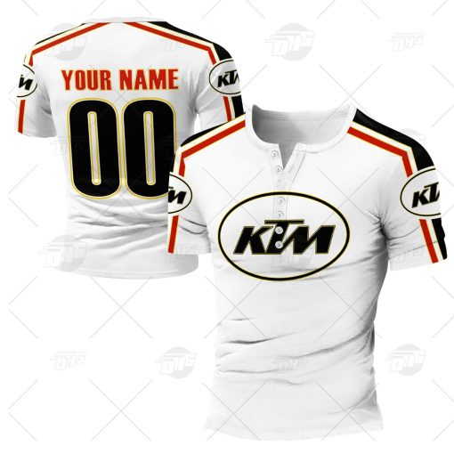 Vintage Style KTM 70s Motocross Jersey MX Enduro AHRMA motorcycle dirt bike Henley Shirt Gothic T-Shirt