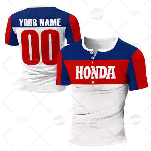 Vintage Style Honda Motocross Jersey MX Enduro AHRMA motorcycle dirt bike Henley Shirt Gothic T-Shirt