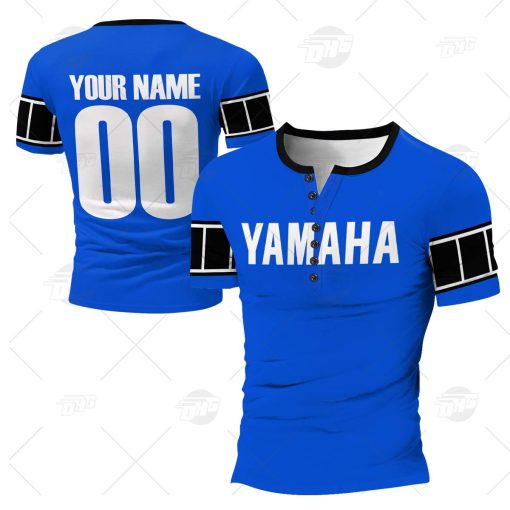 Vintage Style Blue Yamaha Motocross Jersey MX Enduro AHRMA motorcycle dirt bike Bob Hannah Henley Shirt Gothic T-Shirt