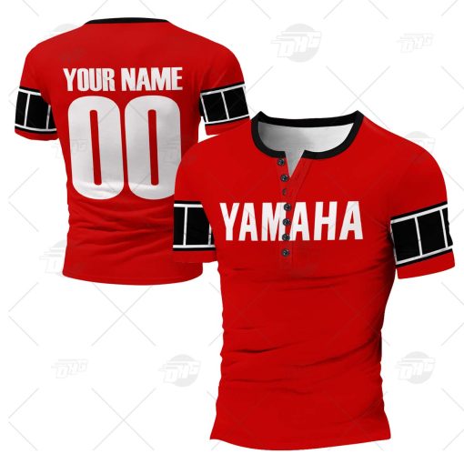 Vintage Style Red Yamaha Motocross Jersey MX Enduro AHRMA motorcycle dirt bike Bob Hannah Henley Shirt Gothic T-Shirt