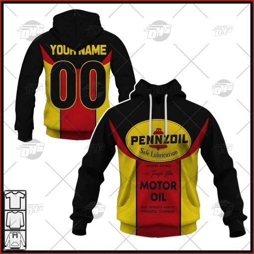 Personalized PENNZOIL Motor Oil Vintage Retro Motor Racing Oil T-shirt Long Hoodie Zip