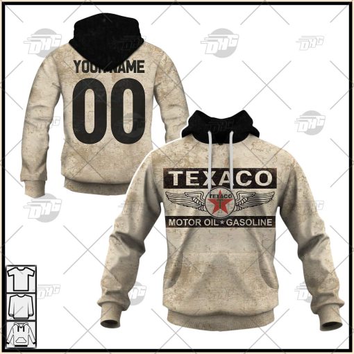Personalized TEXACO Motor Oil Vintage Retro Motor Oil T-shirt Long Hoodie Zip