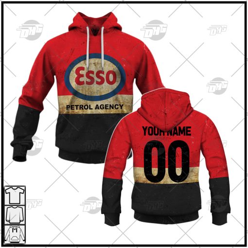 Personalized Esso Petrol Agency Vintage Retro Motor Racing Oil T-shirt Long Hoodie Zip