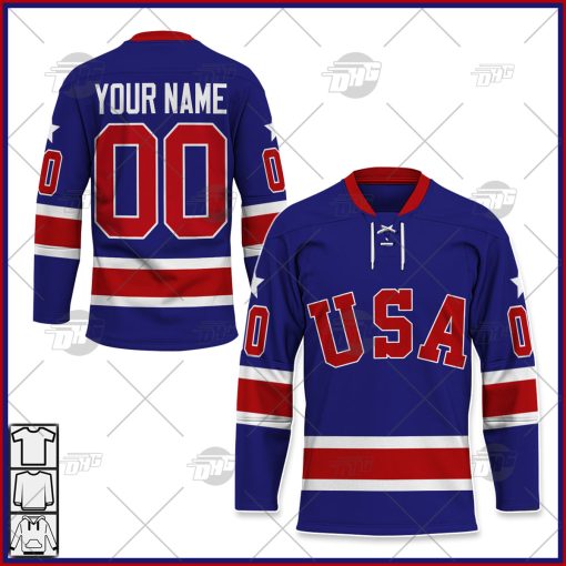 Personalize Vintage USA 1980 “Miracle on Ice” hockey Vintage jersey