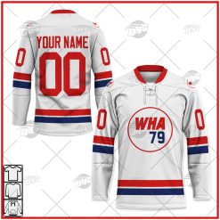 Personalize Vintage WHA all stars 1979 white mesh retro hockey jersey