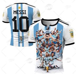 GOAT M10 Leonel Messi Argentina Jersey Celebrate Champion World Cup 2022 Jersey Henley shirt