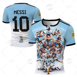 GOAT M10 Leonel Messi Argentina Jersey Celebrate Champion World Cup 2022 Jersey Henley shirt