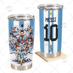 GOAT M10 Leonel Messi Argentina Jersey Celebrate Champion World Cup 2022 Tumbler
