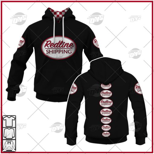 Redline Shipping Black – Red and white Checkerboard Pattern Hoodie