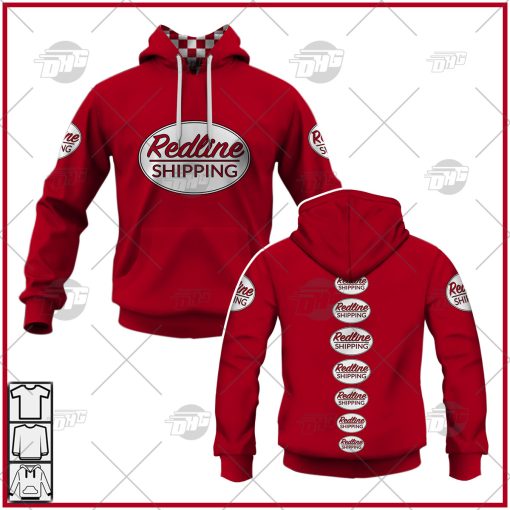 Redline Shipping All Red – Checkerboard Pattern Hoodie