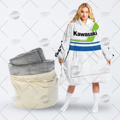 Vintage 80’s Kawasaki Motocross MX Enduro dirt bike oodie blanket hoodie snuggie hoodies