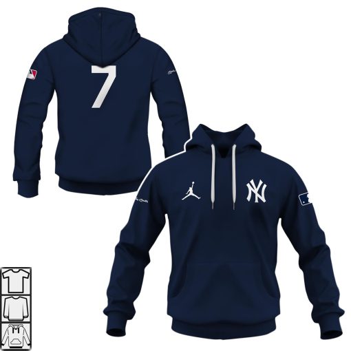 Mick Nett Nike MLB Mickey Mantle Number 7 Dark Navy Blue Hoodie T-Shirt