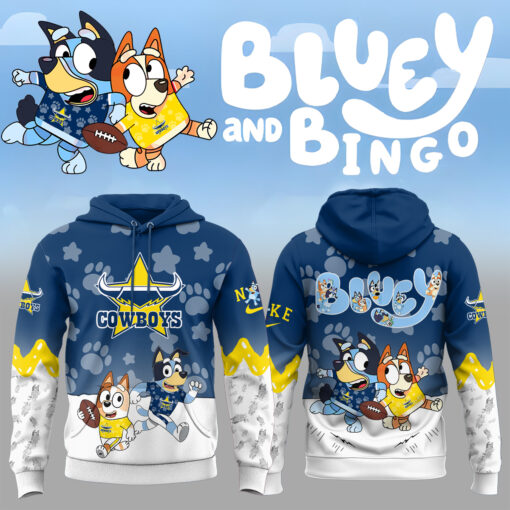 NRL North Queensland Cowboys Mixed Bluey and Bingo Hoodie T-shirt