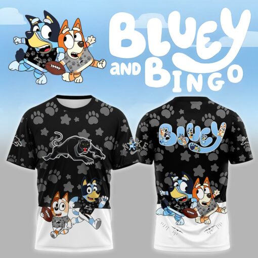 NRL Penrith Panthers Mixed Bluey and Bingo Hoodie T-shirt